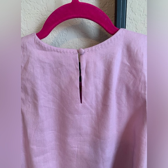 ANTONIO MELANI Light Pink Linen-Blend Wide-Leg Pants & Sleeveless Crop Tank Set - Picture 11 of 13